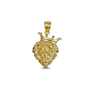14K SMALL LION HEAD WITH CROWN (P383N-14K)