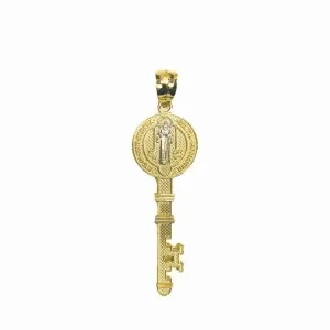 14K TWOTONE SAINT BENEDICT LG KEY PENDANT (PDR571A-14K)