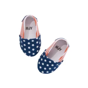 American Flag Canvas Slip On Shoes for 18-inch dolls