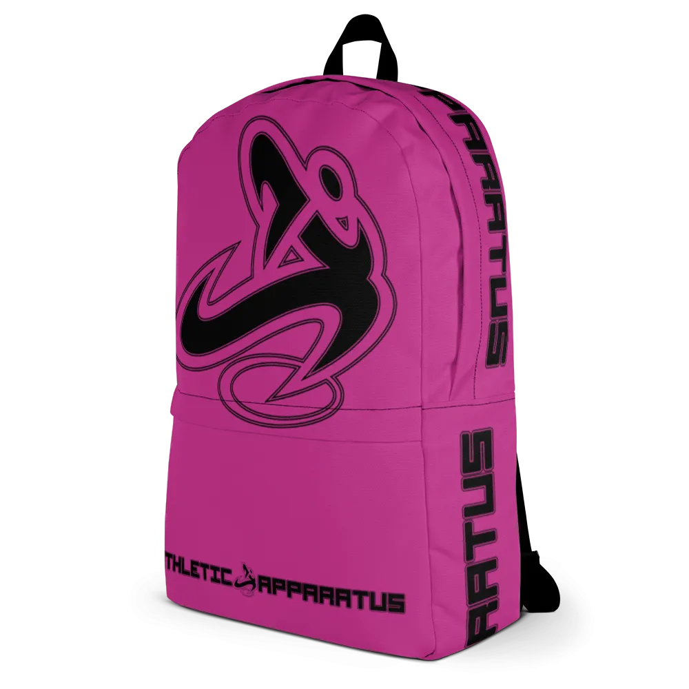 Athletic Apparatus Pink Black logo Backpack