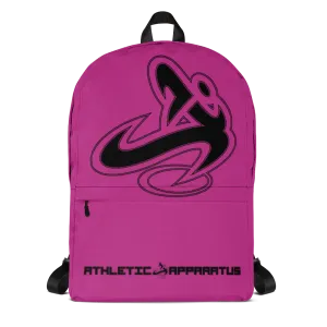 Athletic Apparatus Pink Black logo Backpack