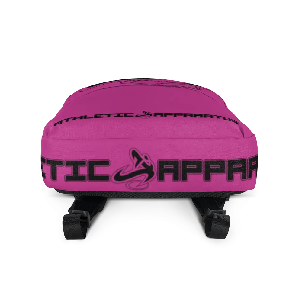 Athletic Apparatus Pink Black logo Backpack