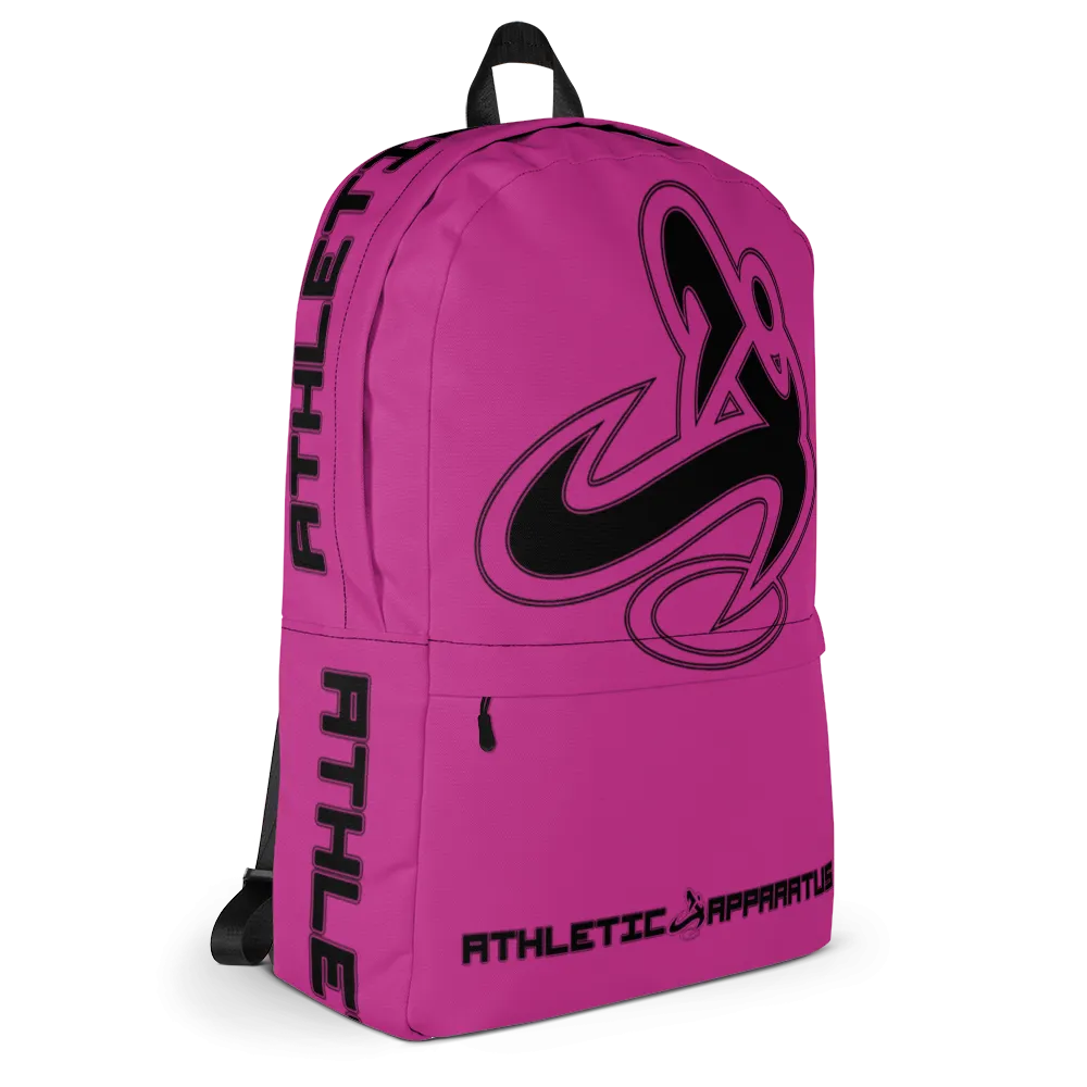 Athletic Apparatus Pink Black logo Backpack