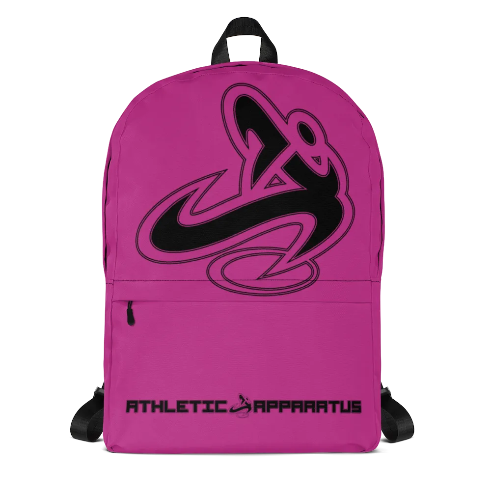 Athletic Apparatus Pink Black logo Backpack