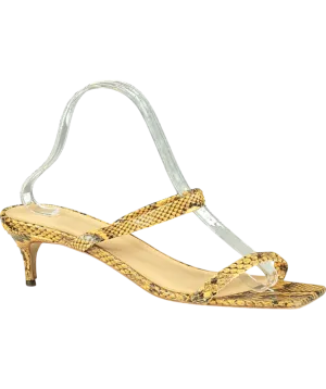 BY FAR Brown Snakeskin Effect Kitten Heel Mules UK 8 EU 41 👠