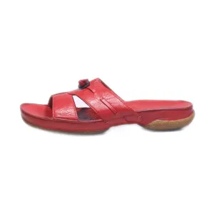 Clarks Flat Sandals Leather Red Colour For Women