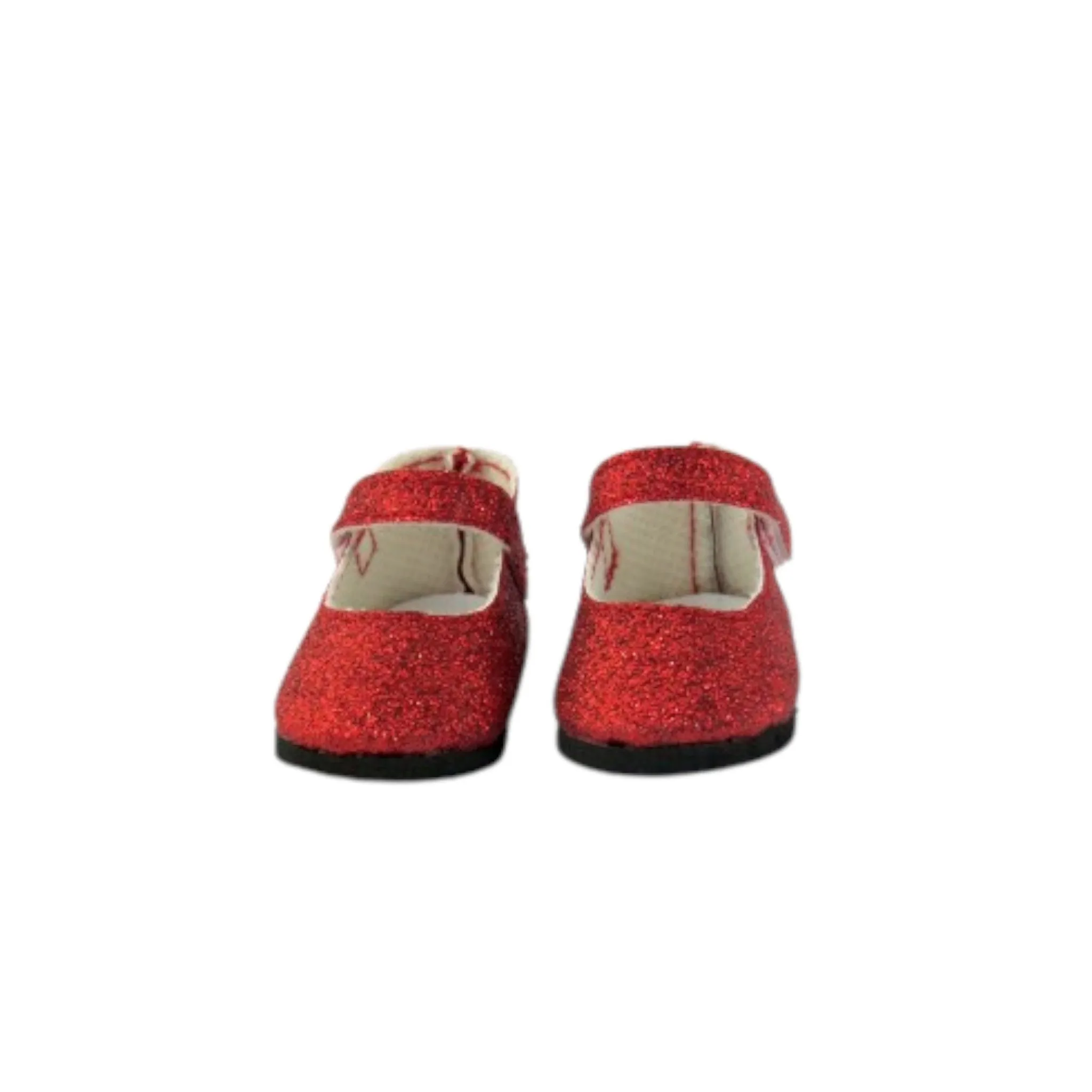 Red Glitter Shoes with Straps for 14 1/2-inch dolls