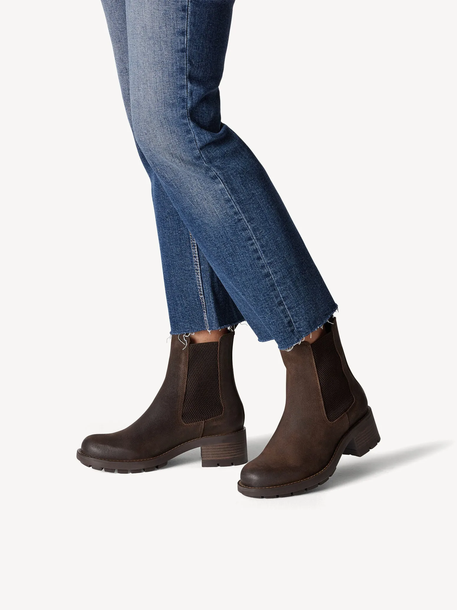 Tamaris Women's 1-25490-43 Leather Chelsea Boots Mocca Brown