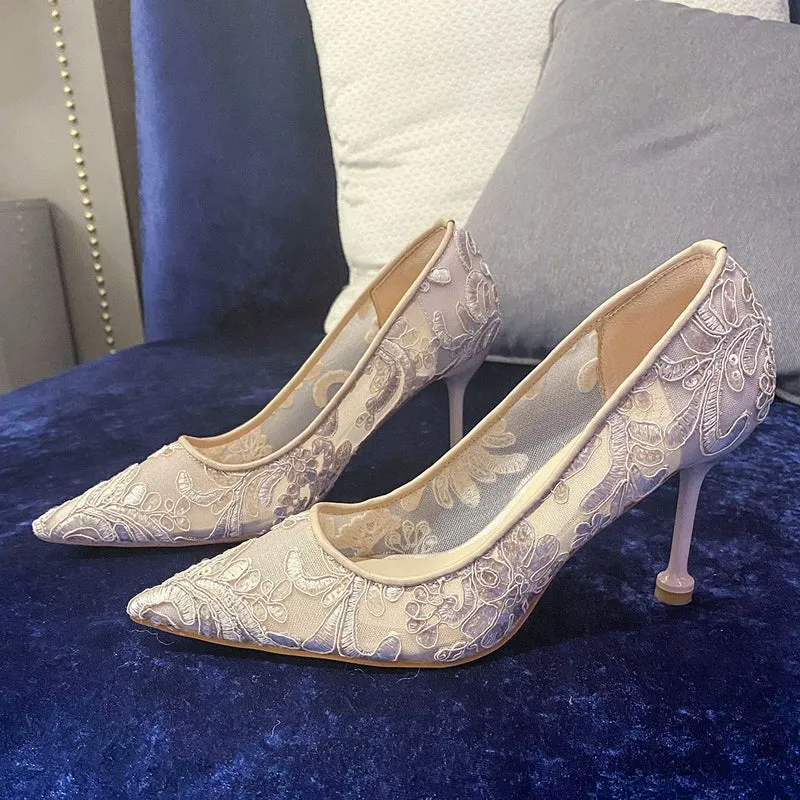 The Leila Wedding Bridal Champagne Heels