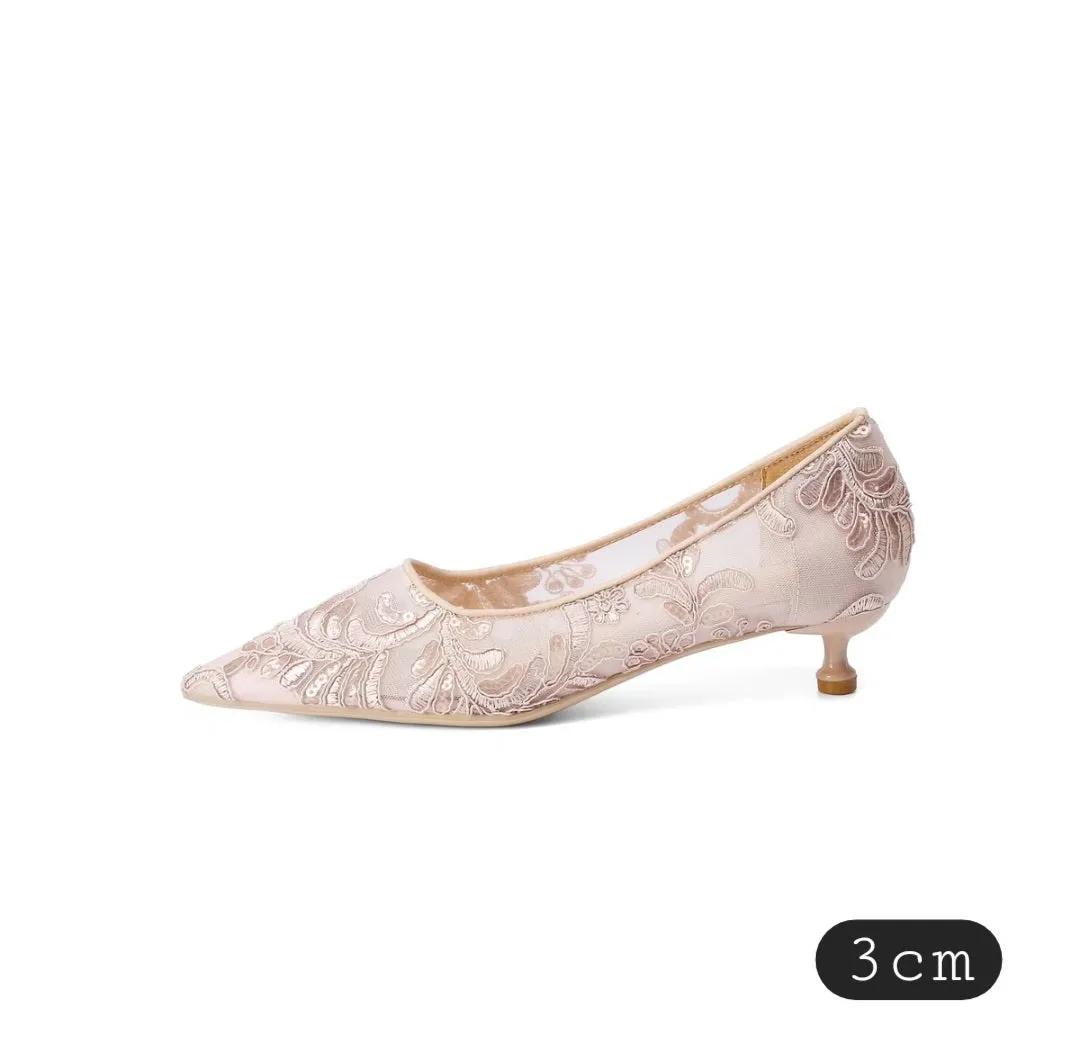The Leila Wedding Bridal Champagne Heels