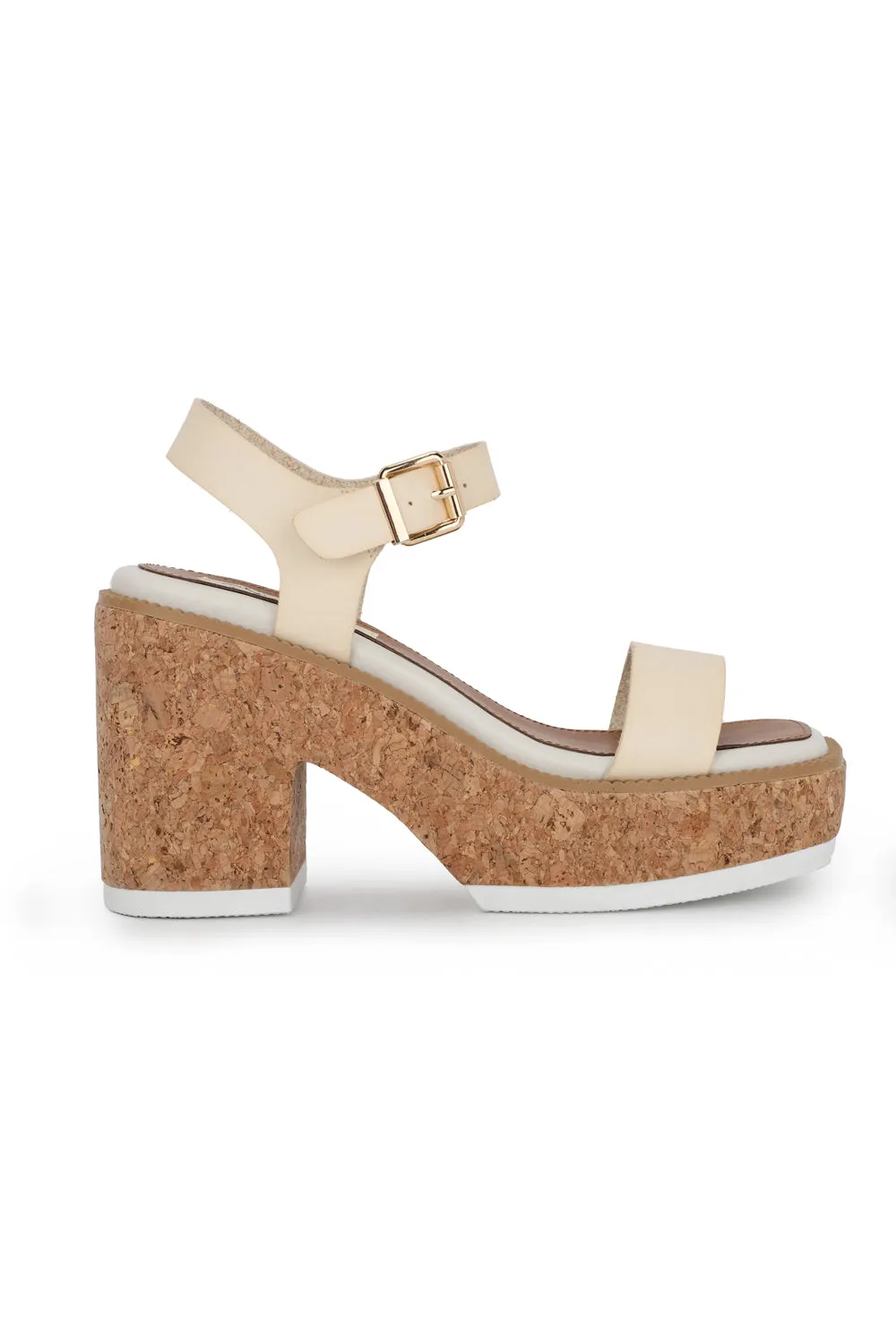 Vintage Havana: Paisley Ankle Strap Heel - Beige